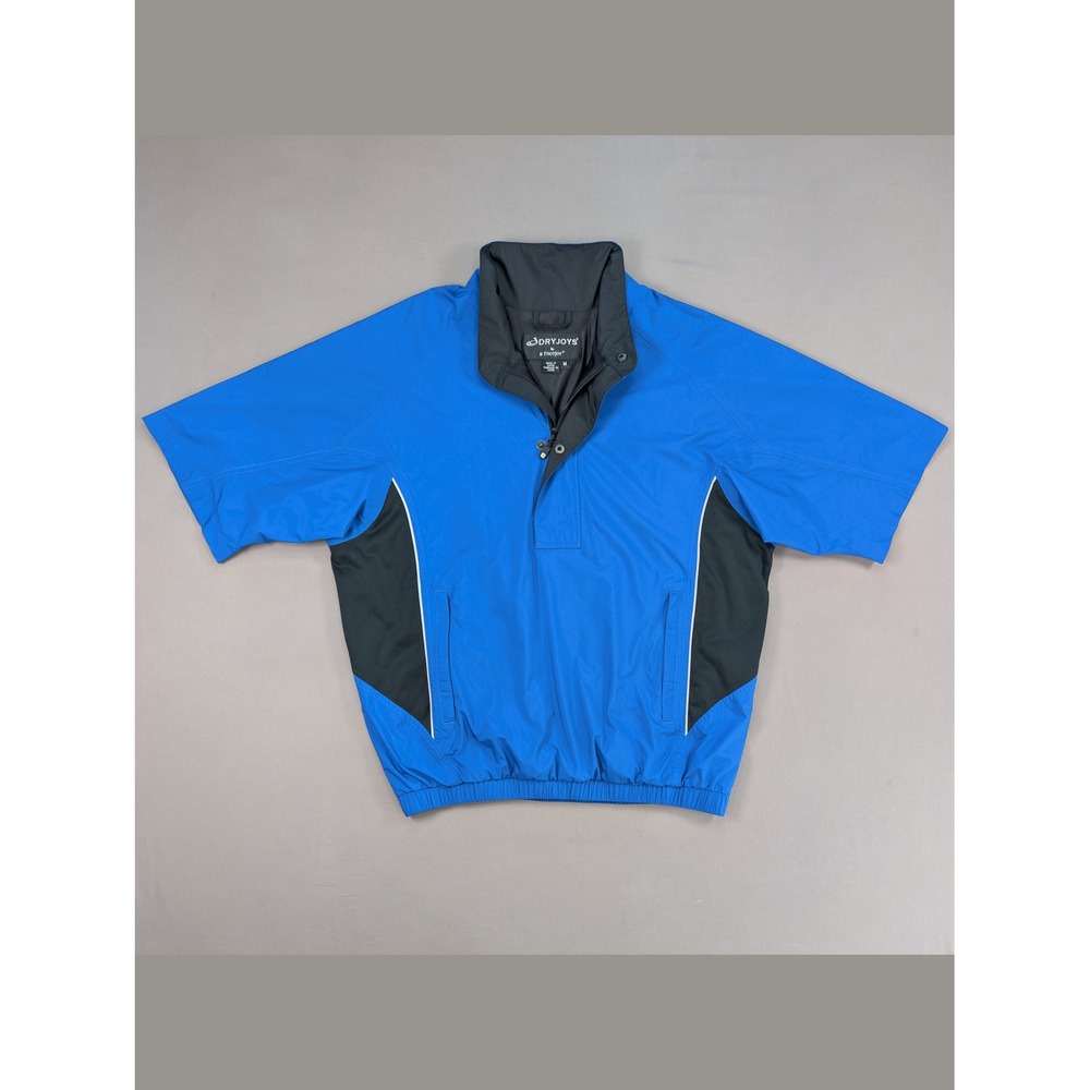 FootJoy DryJoys Men's M Short Sleeve Golf Rain Shirt Pullover Blue Black
